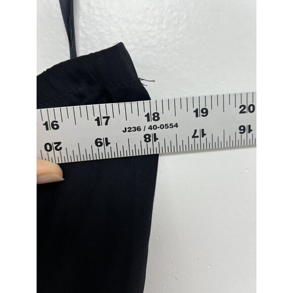 Cynthia Steffe 100% Silk  Wide Leg Pockets jumpsuit Open Top Black Size 12 - Picture 5 of 13